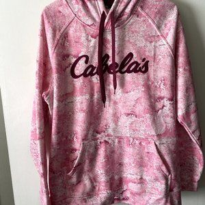 CABELA'S Hoodie Women's XL Tie Dye Pullover Sweatshirt Pink/Cranberry